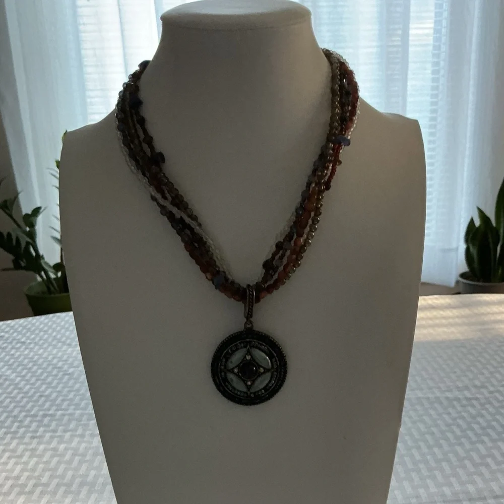 J. Crew Vintage Compass Rose Pendant Necklace